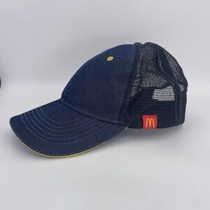 McDonalds Hat Snap Back Cap Employee Mesh Blue Crew Staff Restaurant Apparel